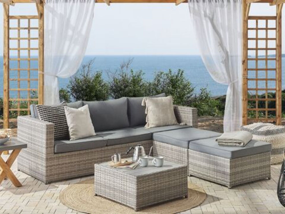 Sabbia 5 Seater PE Rattan Garden Sofa Set Grey
