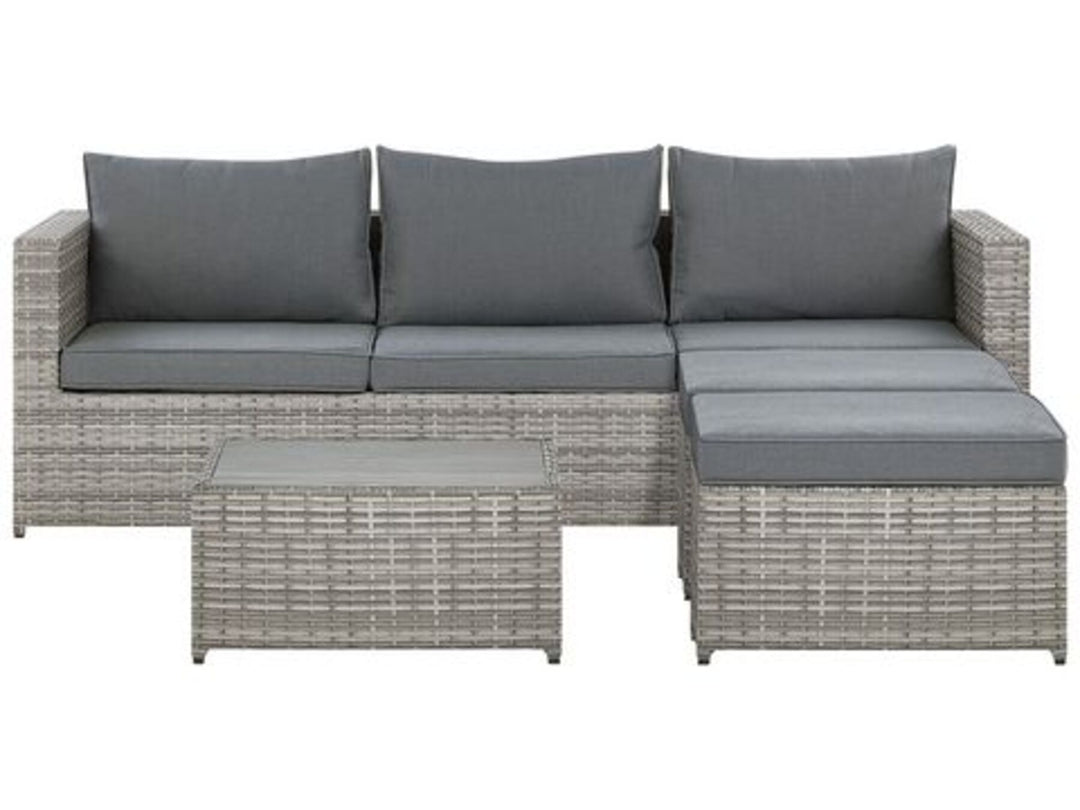 5 Seater PE Rattan Garden Sofa Set Grey Sabbia