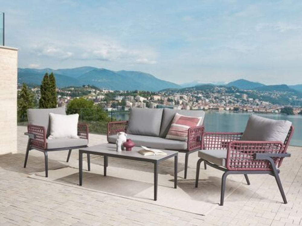 Sciacca 4 Seater Aluminium Garden Sofa Set Grey