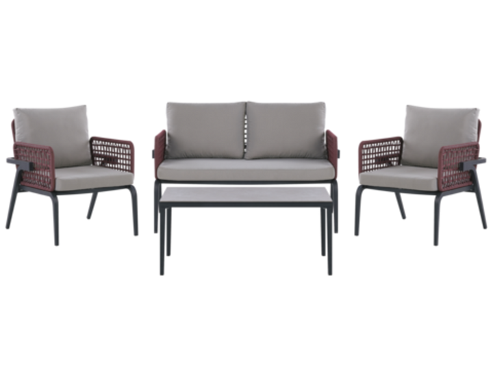 Sciacca 4 Seater Aluminium Garden Sofa Set Grey