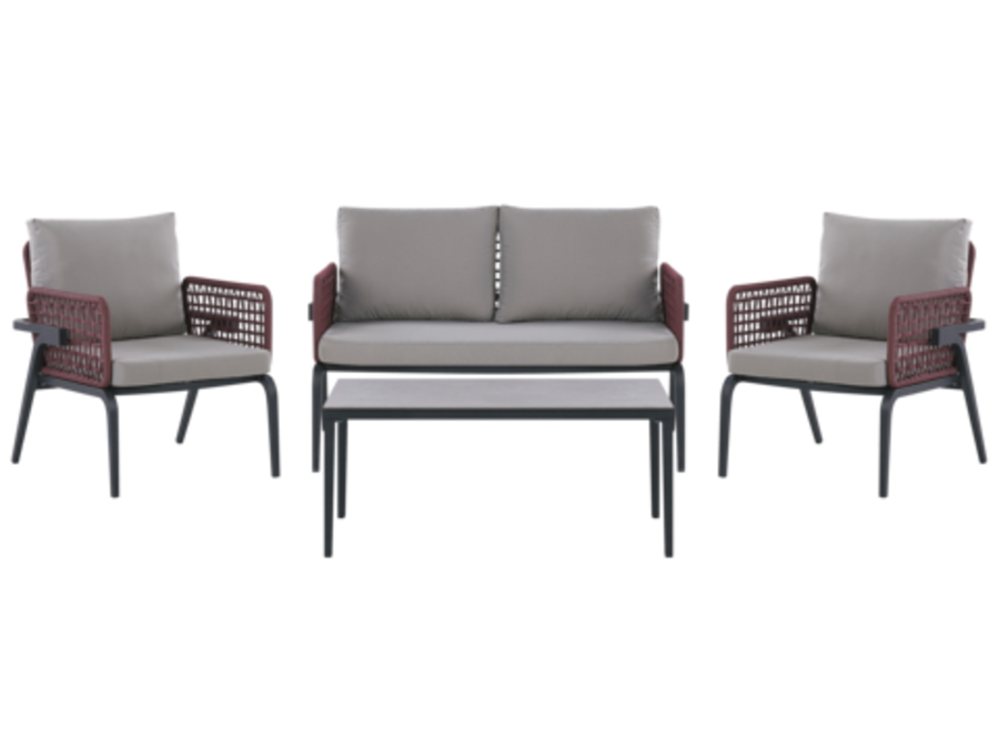 Sciacca 4 Seater Aluminium Garden Sofa Set Grey