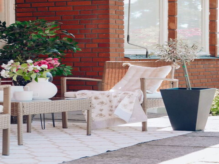 Marsala 4 Seater PE Rattan Garden Sofa Set Light Brown