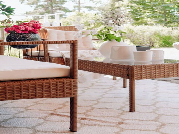 Marsala 4 Seater PE Rattan Garden Sofa Set Light Brown
