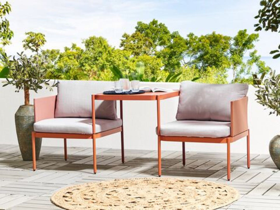 2 Seater Convertible Garden Sofa Set Orange Terracina