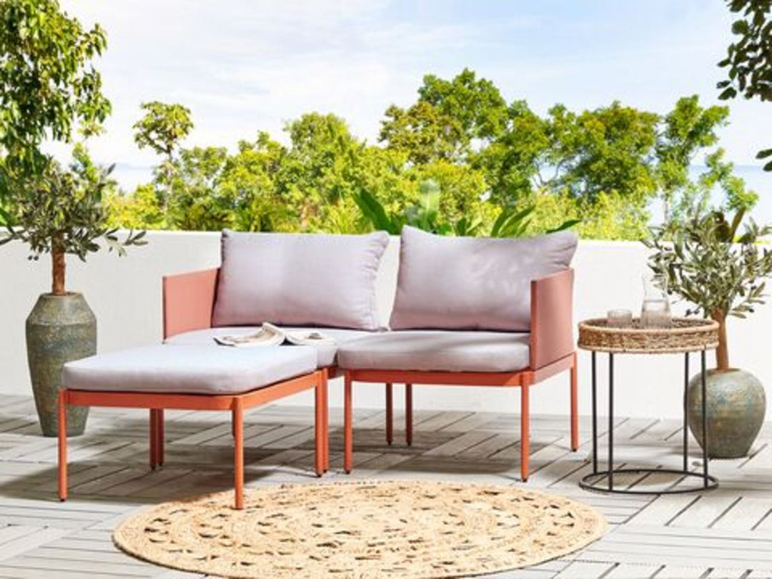 2 Seater Convertible Garden Sofa Set Orange Terracina