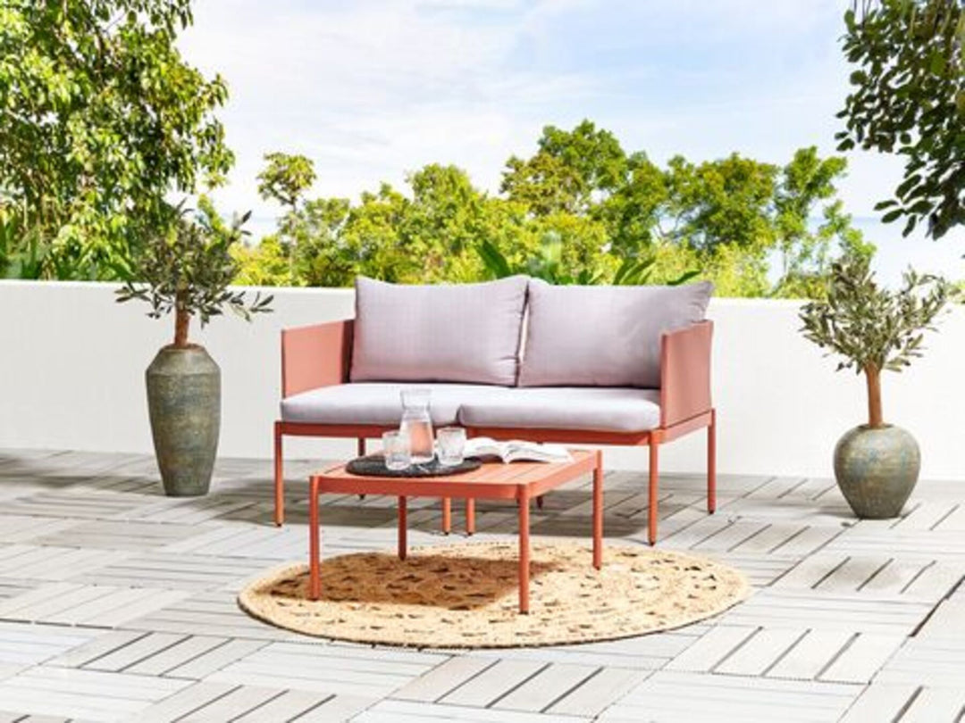 2 Seater Convertible Garden Sofa Set Orange Terracina