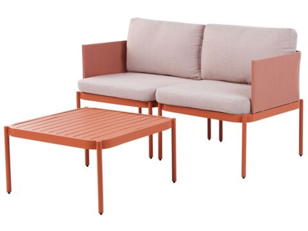 2 Seater Convertible Garden Sofa Set Orange Terracina