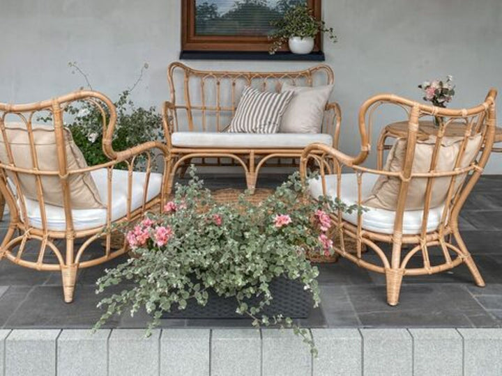 4 Seater Rattan Garden Sofa Set Natural Brindisi
