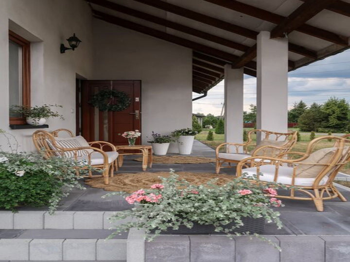 Brindisi 4 Seater Rattan Garden Sofa Set Natural