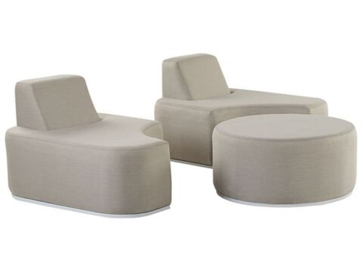 2 Seater Garden Sofa Set Light Grey Fabro