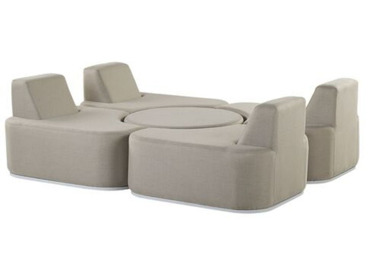 4 Seater Garden Sofa Set Light Grey Fabro