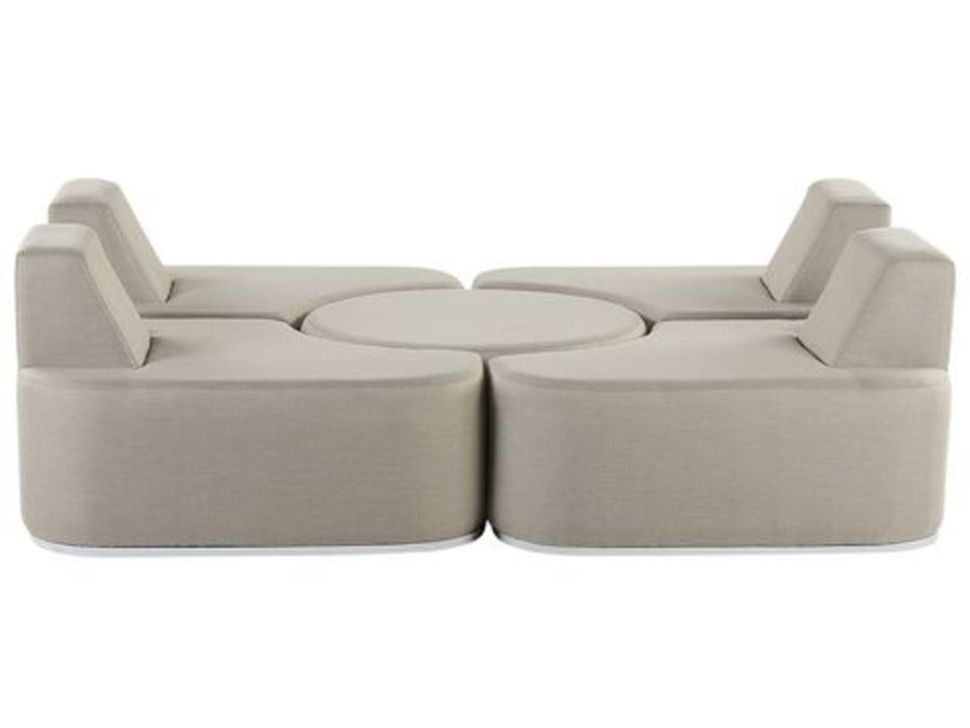 4 Seater Garden Sofa Set Light Grey Fabro