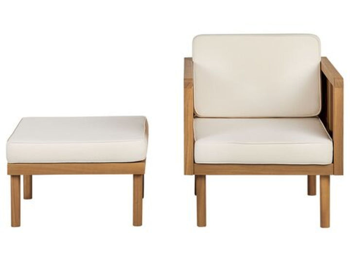 Baratti 4 Seater Acacia Wood Garden Sofa Set White