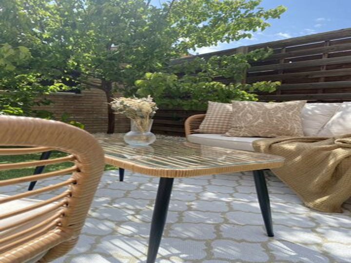 4 Seater PE Rattan Garden Sofa Set Natural Corinth II