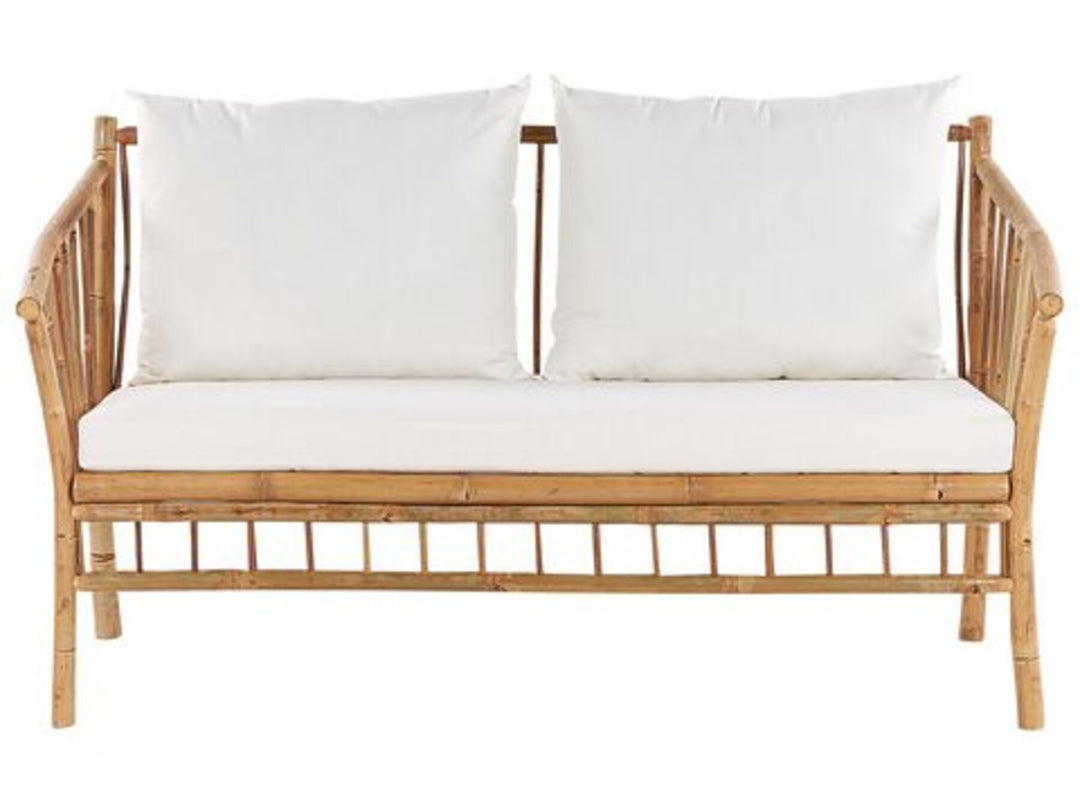 4 Seater Bamboo Wood Garden Sofa Set White Maggoire