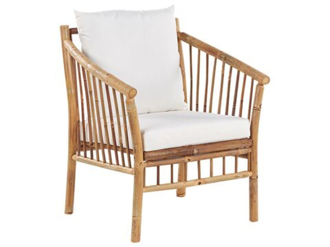 4 Seater Bamboo Wood Garden Sofa Set White Maggoire