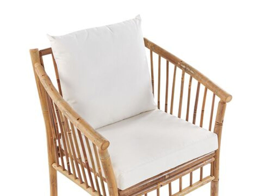 4 Seater Bamboo Wood Garden Sofa Set White Maggoire