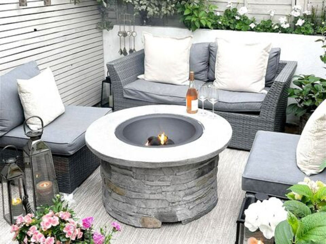 Round Fire Pit Grey Tambora